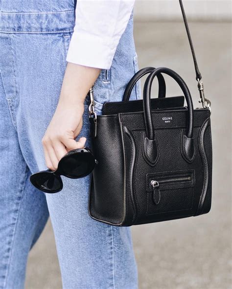 black celine luggage bag|celine nano luggage tote bag.